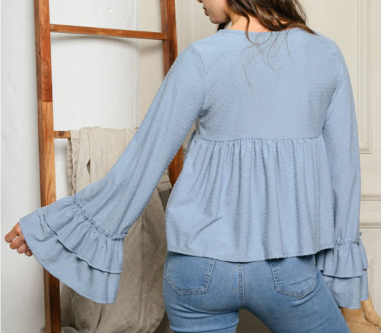 Bluebell Ruffle Sleeve Babydoll Top