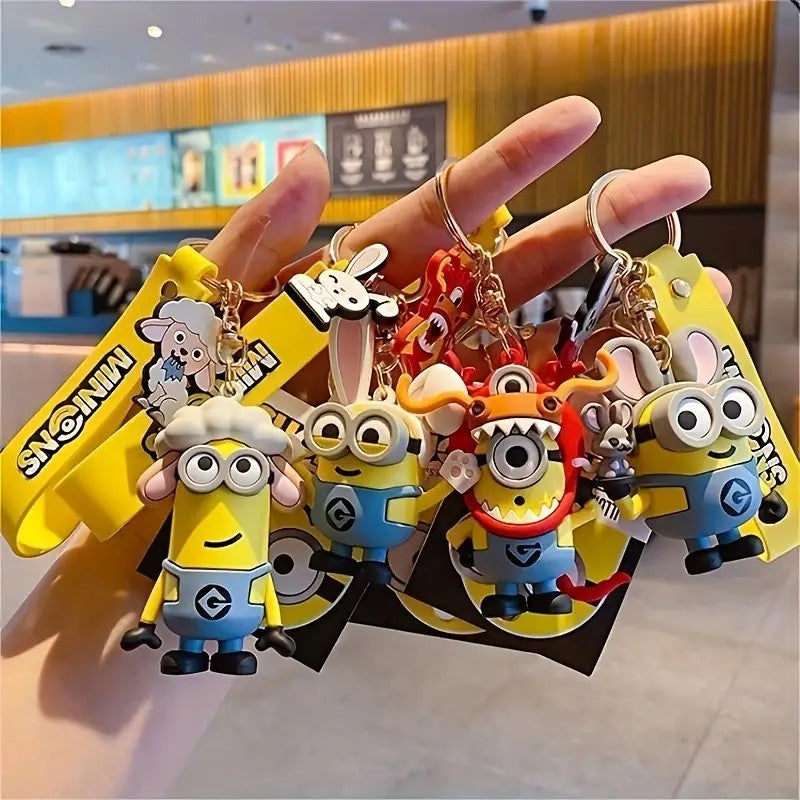 Adorable Minion-Themed Keychains with Fun Animal Characters
