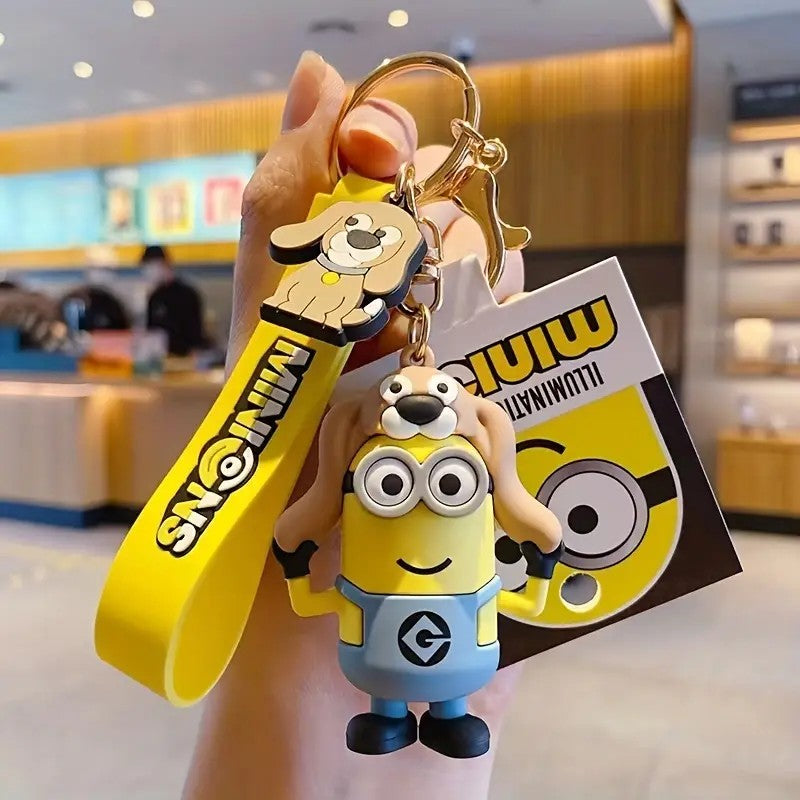 Adorable Minion-Themed Keychains with Fun Animal Characters