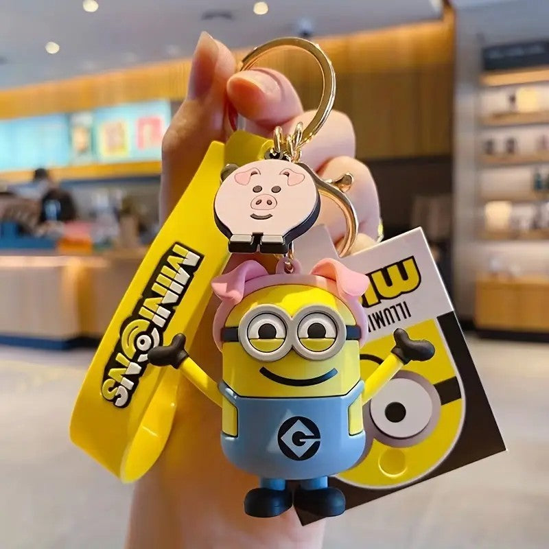Adorable Minion-Themed Keychains with Fun Animal Characters