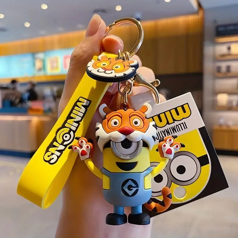 Adorable Minion-Themed Keychains with Fun Animal Characters