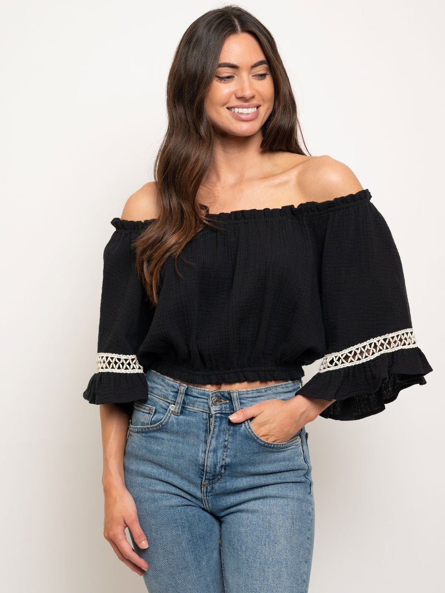 Off-the-Shoulder Bell Sleeve Top