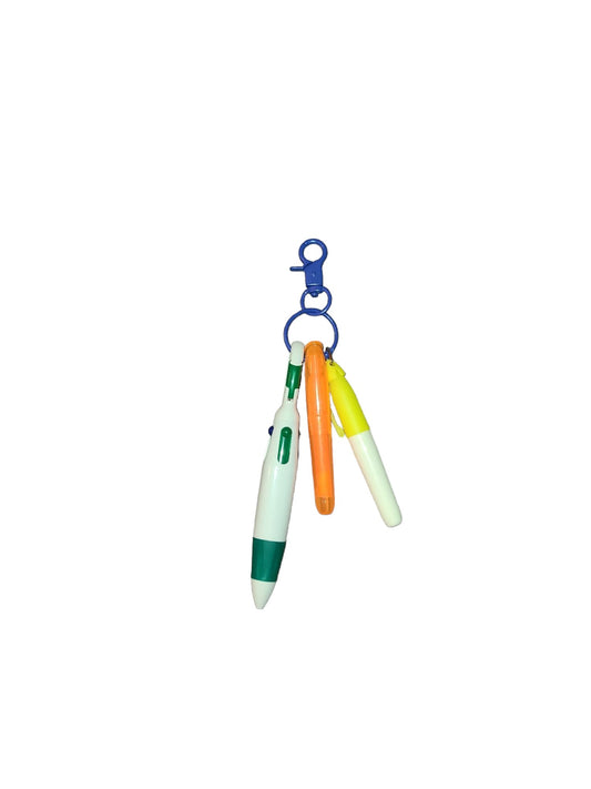 Colorful Pen and Highlighter Keychain Set