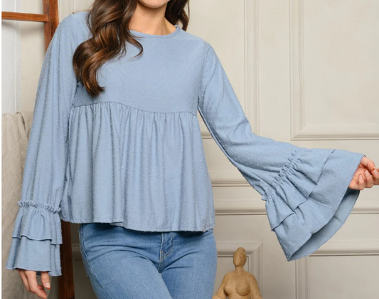 Bluebell Ruffle Sleeve Babydoll Top