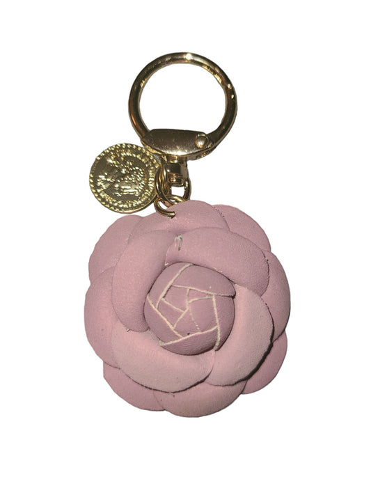 Handmade PU Leather Rose Keychain with Pendant