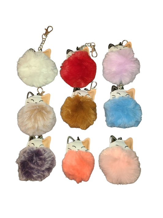 1pc Cute Plush Faux Fur Cat Pom Pom Clip