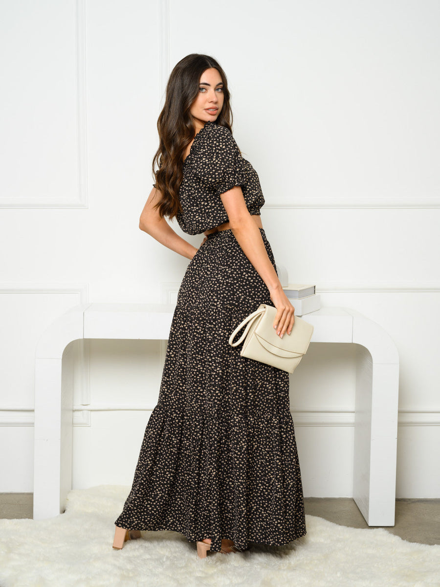 Floral Print Two-Piece Maxi Set